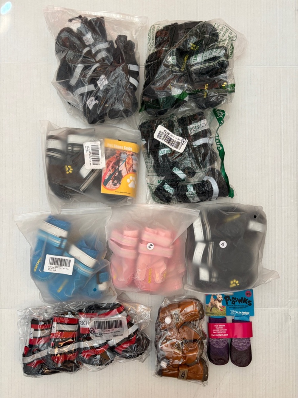 Reseller Lot Dog Boots & Shoes Various Sizes/Colours (10 sets)
